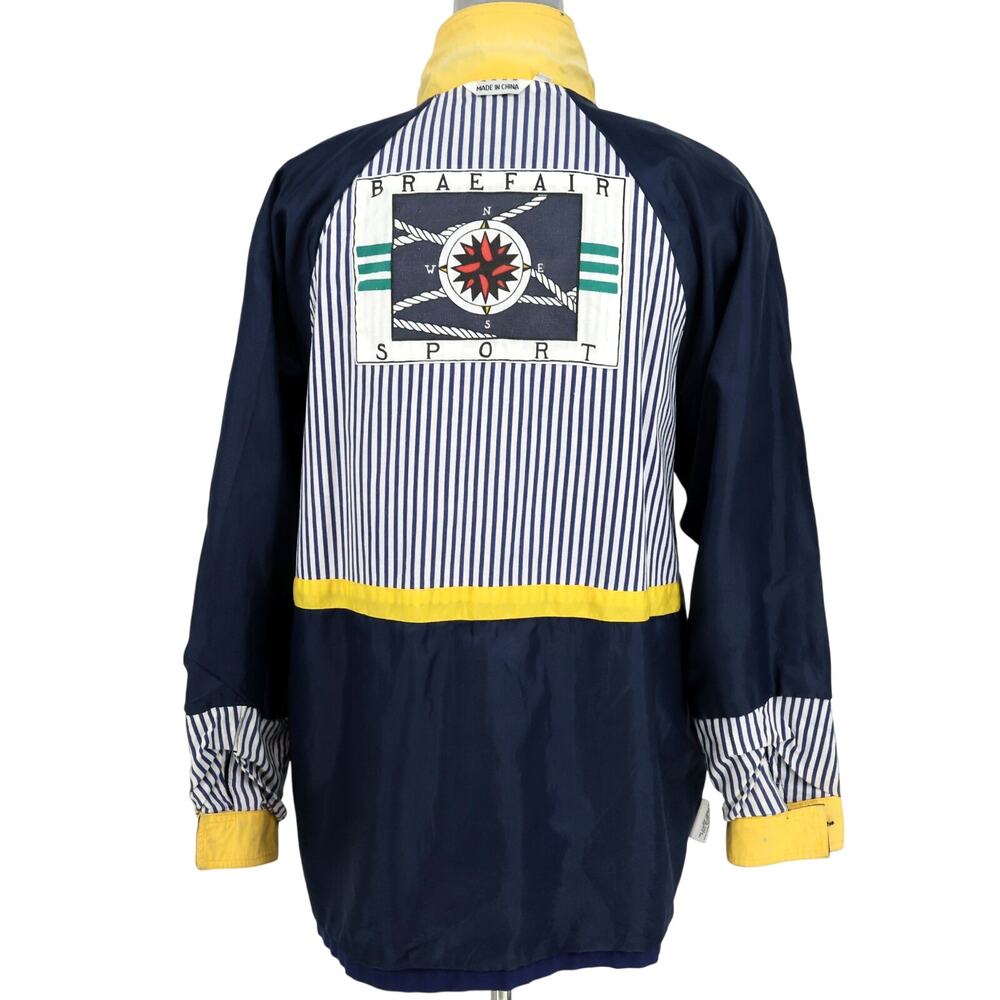 Braefair Sport Jacket Womens Medium Blue Full Zip Snaps Pockets Lined Vintage - Picture 13 of 16